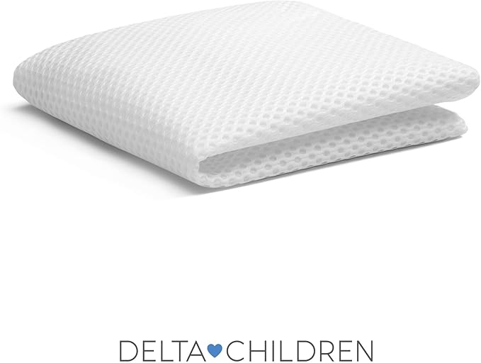 Delta Children Breathable Crib Mattress Pad Cover - Make Every Crib Mattress Breathable, Elastic Edges for Secure, Universal Fit - Machine Washable - 1 Pack, White