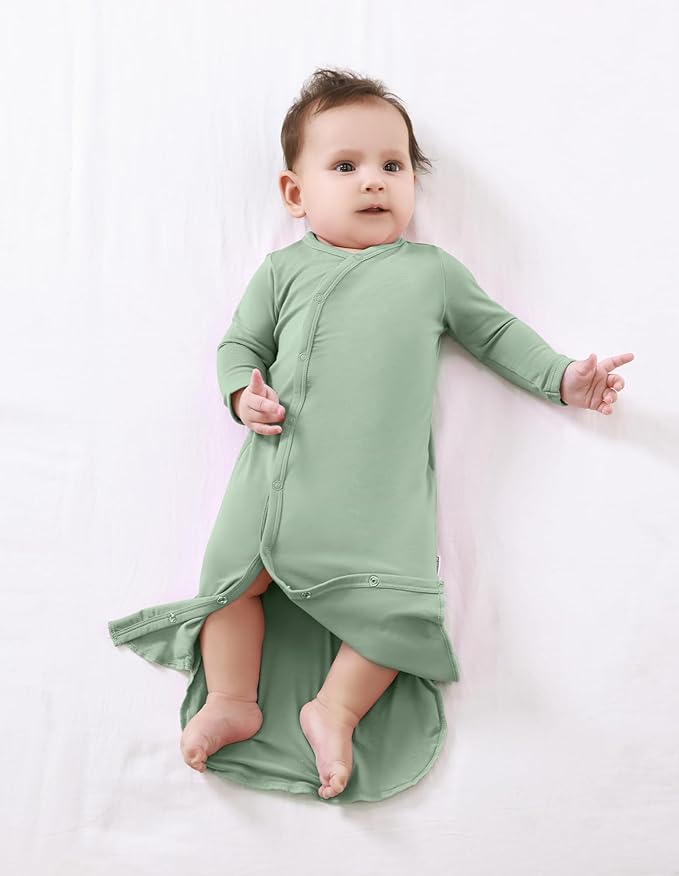 Baby Nightgowns Sleeper Gown Newborn Long Sleeve Pajama Gowns Unisex Viscose from Bamboo Infant Sleepwear