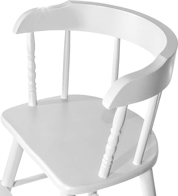 Sargent's Sons Amish Style Wooden Youth Chair, Desk Chair, Youth Dinning Chair with Step & Arms (White Finish)