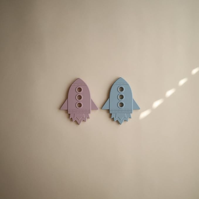 mushie Silicone Baby Teether Toy | Rocket (Cloud)