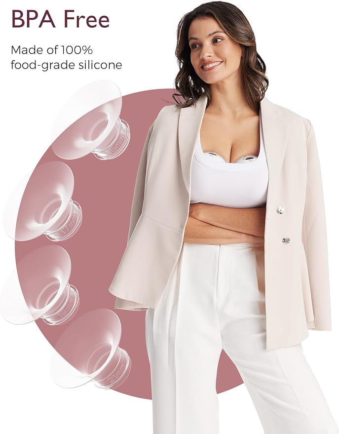 Momcozy Original Replacement Accessories for M5| M6| M9, Food-Grade Silicone & BPA Free, Original Breastfeeding Parts, Inserts 19mm, 4 Pack