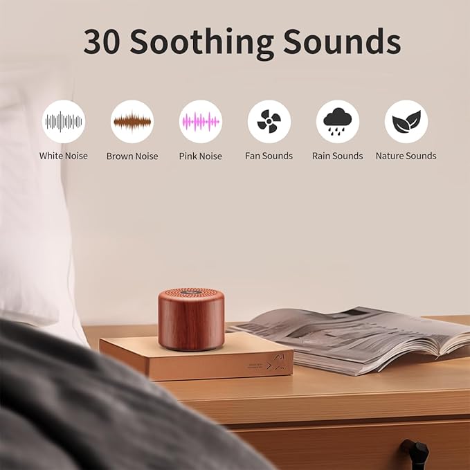 Portable White Noise Machine Sound Machine with 30 Soothing Sounds Brown Noise Machine for Adults Kids Baby Rechargeable Sleep Machine for Office Privacy Home