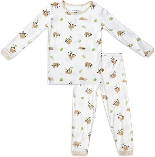 Toddler Pajamas – 95% Bamboo Viscose, 5% Spandex – Soft, Breathable Long-Sleeve Pajama Set for Kids, Sleepwear, Imported