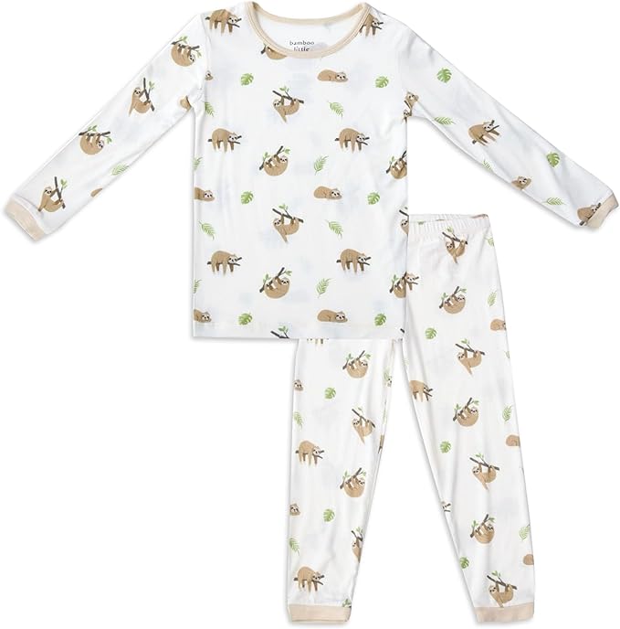 Toddler Pajamas – 95% Bamboo Viscose, 5% Spandex – Soft, Breathable Long-Sleeve Pajama Set for Kids, Sleepwear, Imported