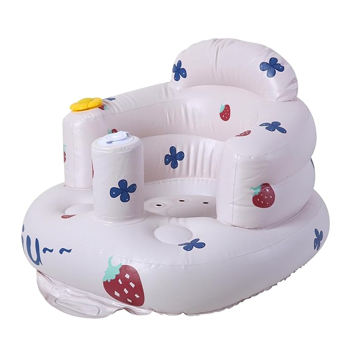 Coolcandy Inflatable Baby Seat for 3-36 Months, Toddler Baby Chair Built-in Air Pump, Supportive Sit-Up Chair, Portable & Load-Capable, Ideal for Learning sit, Feeding & Entertaining