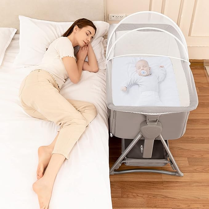 Baby Co-Sleeper,Rocking Crib,Baby Bassinet,Newborn Bedside Sleeper,Portable Bassine for Infant,Pink Rocking Cradle,Newborn Sleeping Bed,Bedside Crib Suit 0-6M