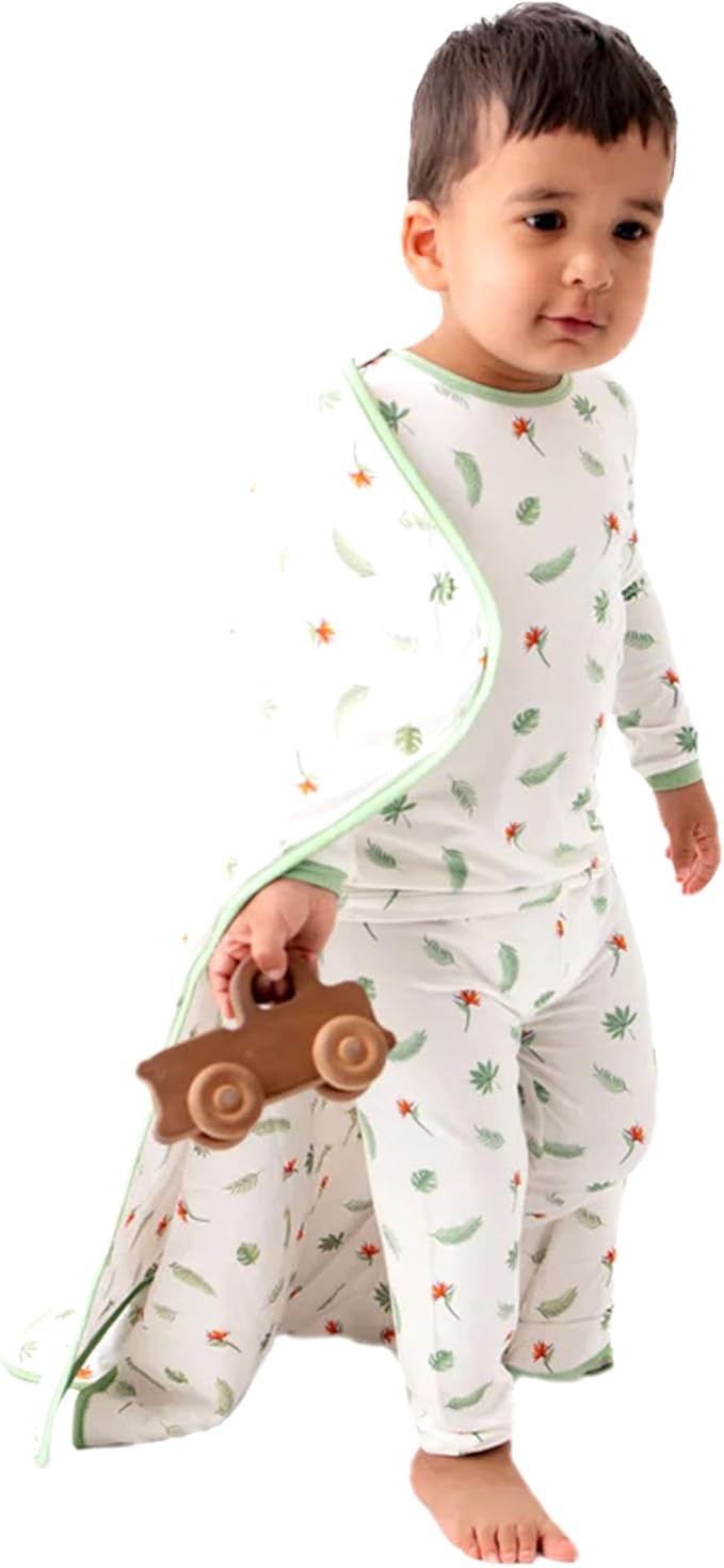 Toddler Pajamas – 95% Bamboo Viscose, 5% Spandex – Soft, Breathable Long-Sleeve Pajama Set for Kids, Sleepwear, Imported