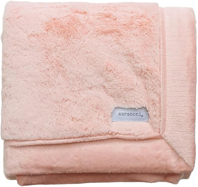 SARANONI Receiving Blankets for Babies Super Soft Boutique Quality Lush Luxury Baby Blanket (Peach Blush, Receiving Blanket 40" x 30")