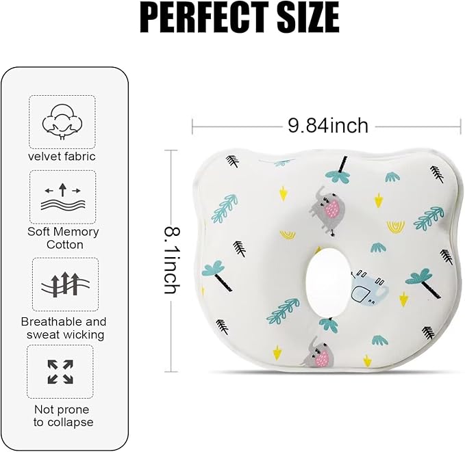 2025 New Upgrade Donut Soft and Cozy Pillow Prеvents FΙat hеad and Shapеs Hеad Breathable Pillow Elephant