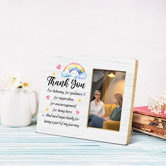 JioJio Chan Thank You Appreciation Picture Frame Gifts- 4 x 6 Inch Photo - Photo Frame Gifts For Women Man Godfather Friends School Counselor Graduation End Of The Year Teacher SLP
