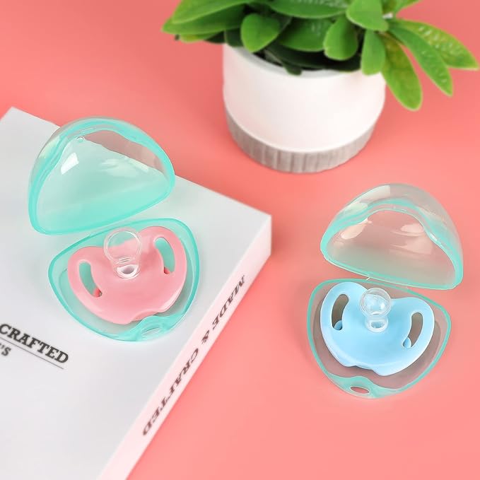 Accmor Pacifier Case, Pacifier Holder Case, Pacifier Container for Travel, BPA Free,Transparent Green, 2 Pack