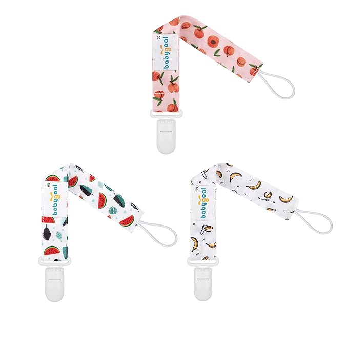 Babygoal Pacifier Clips, 6 Pack Pacifier Holder for Boys and Girls Fits Most Pacifier Styles & Baby Teething Toys and Baby Gift 6PS28-B
