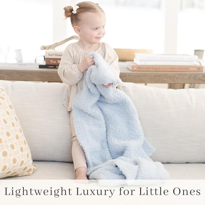SARANONI Bamboni Luxury Baby Blanket, Breathable & Soft Plush for Infant Boys & Girls (Light Blue, Mini 15” x 20”)