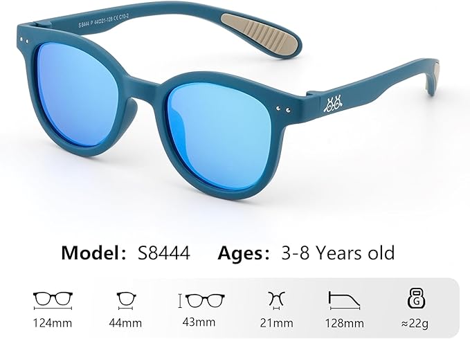 EYEBUDDY Kids Sunglasses for Boys Girls Age 2-8 Polarized UV Protection Toddler Children Sun Glasses Pack of 2