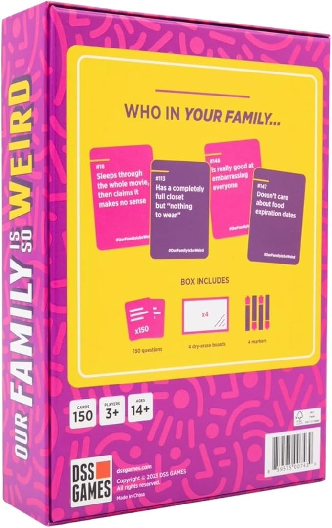 DSS Games Our Family is So Weird - A Fun Family Party Card Game to Decide Who’s Most Likely to Idea for Kids, Adults & Groups | Great for Conversation Starters, Family Game Night