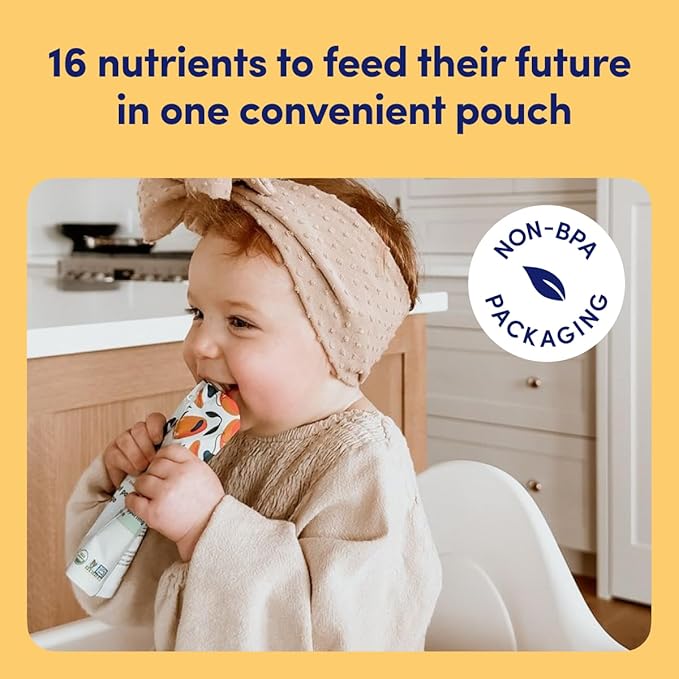 Cerebelly Organic Baby Food Pouches – Organic Veggie Purees for Toddlers | No Added Sugar, Fiber, Non-GMO | Blended Toddler Food | 4oz BPA-Free Baby Food | Carrot Pumpkin | 6 Count