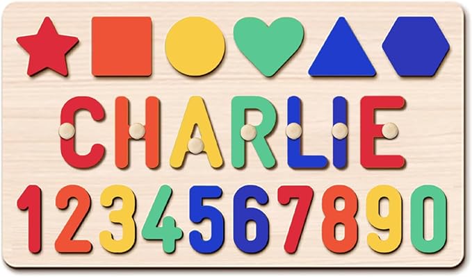 Name Puzzle for Kids Personalized, Custom Baby First Birthday Easter Gift, Montessori Learning Toddler Toy for Boy Girl, Alphabet Puzzle