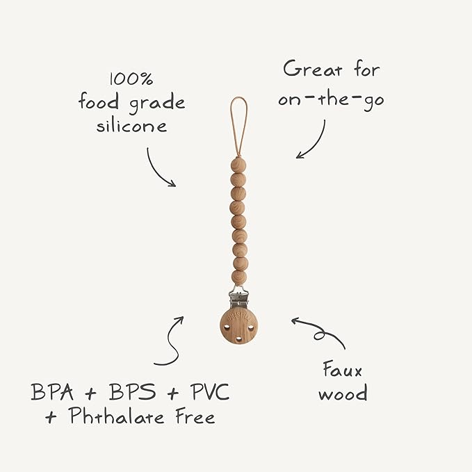 mushie 100% Silicone Baby Pacifier Clip BPA Free | Hera (Tradewinds)