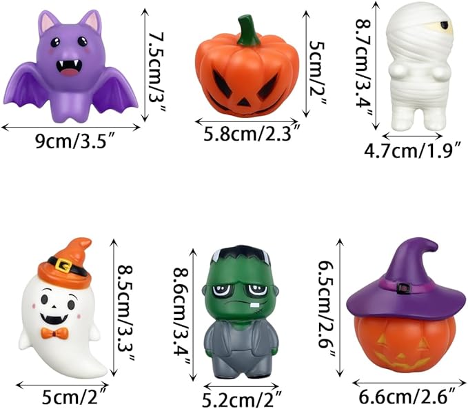 Jofan 6 Pack Halloween Light Up Bath Toys Halloween Toys for Kids Toddlers Boys Girls Halloween Party Favors Halloween Treat Bags Gifts