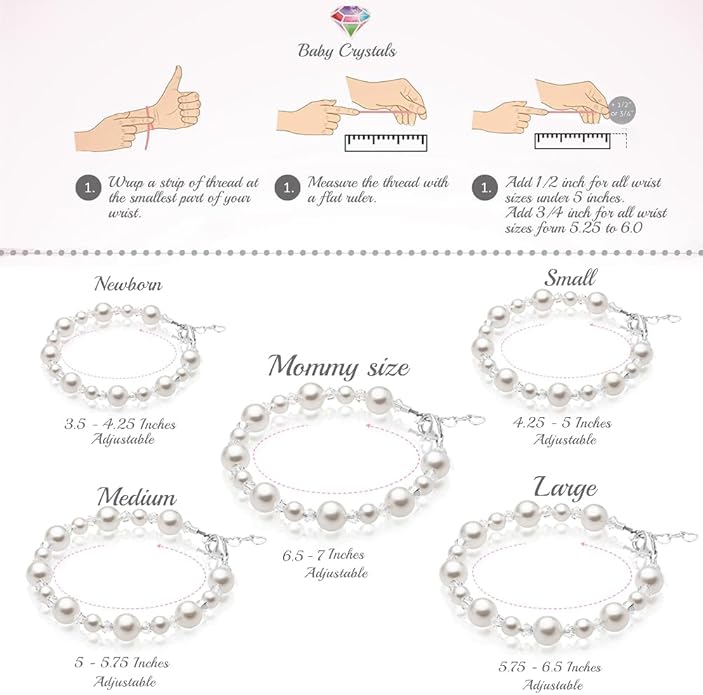 Sterling Silver Initial Charm Personalized Birthstone Bracelets for Girls, Baby Girl, Birthday Gifts for, Newborn, infant, Toddler, Teen, Pearl Bracelet, Birthstone Jewelry Crystals