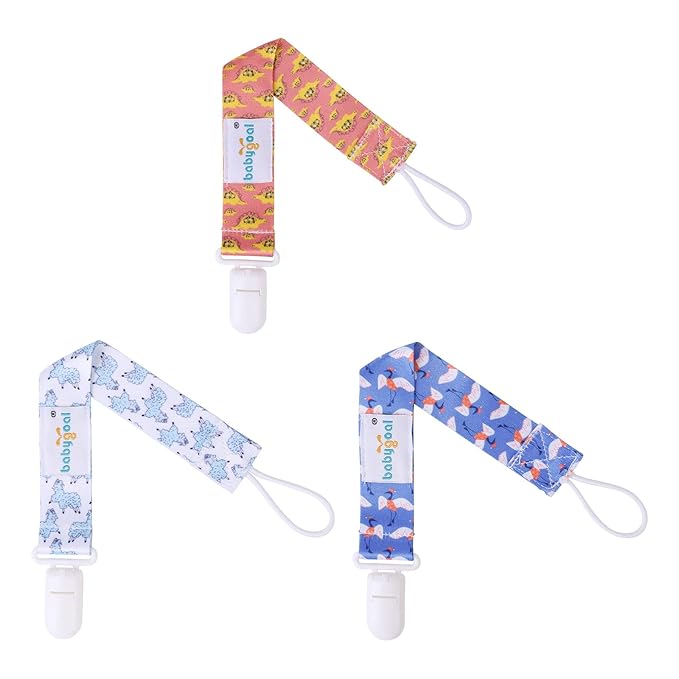 Babygoal Pacifier Clips, 6 Pack Pacifier Holder for Boys and Girls Fits Most Pacifier Styles &Teething Toys and Baby Gift 6PB02