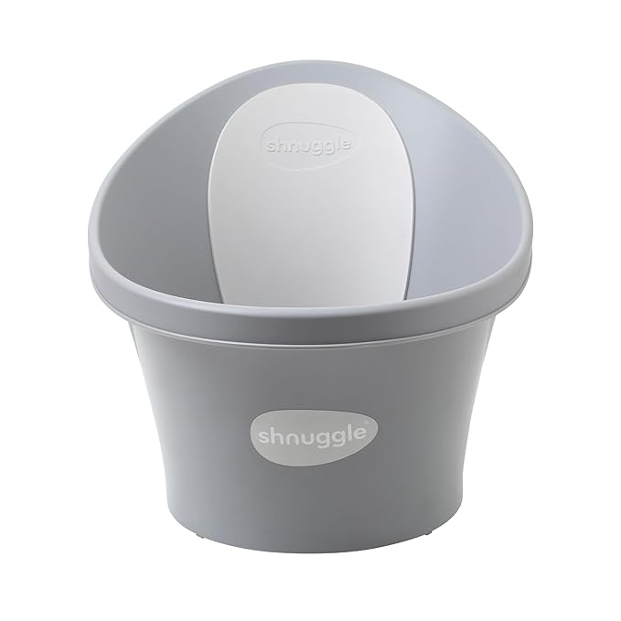 Newborn Baby Bath | Built in Support Bump and Soft Backrest | Suitable from Newborn | Bath Seat Support Includes Plug | Pebble Grey