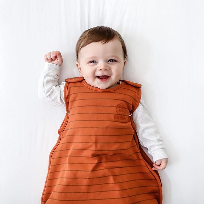 Woolino Toddler Sleep Sack, 4 Season, Merino Wool and Organic Cotton, Baby Sleep Bag, 2-4 Years, Rust