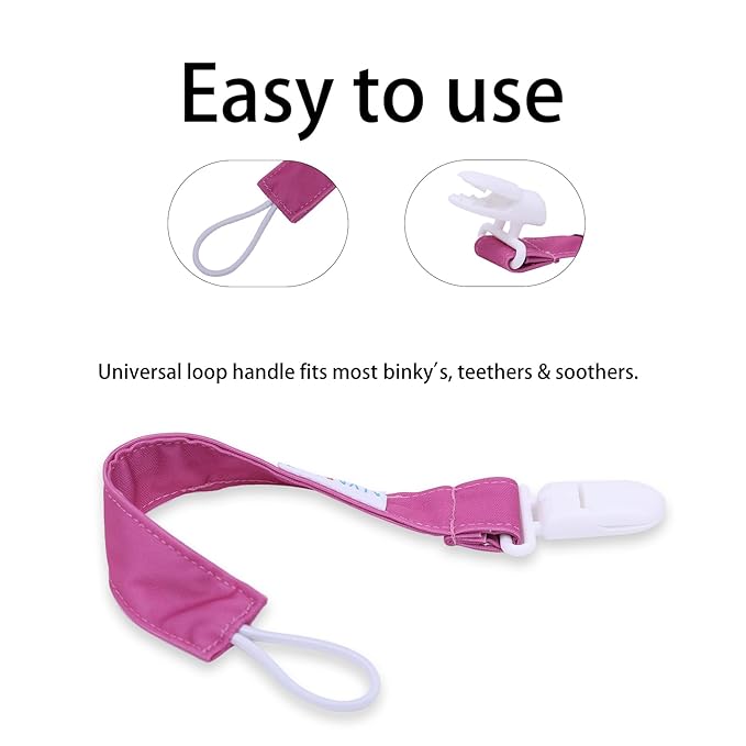 ALVABABY Baby Pacifier Clips for Girls Pacifier Universal Holder Leash Pacifier Clip Binky Holder 8 Pack 8DP05