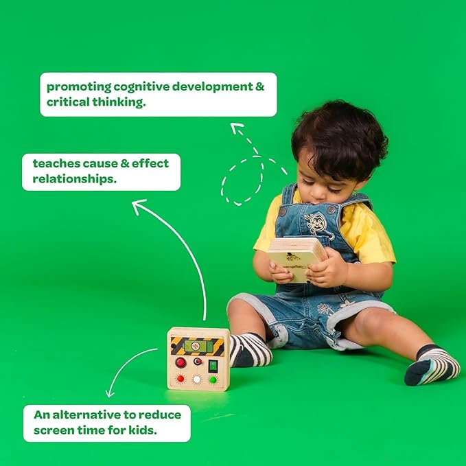 Toys Busy Board Spark Switch & Mini Switch Combo, Sensory Montessori Toy for Toddlers 1-6 Years, Soft Lighting for Hand-Eye Coordination, Educational Travel Toy for Boys & Girls