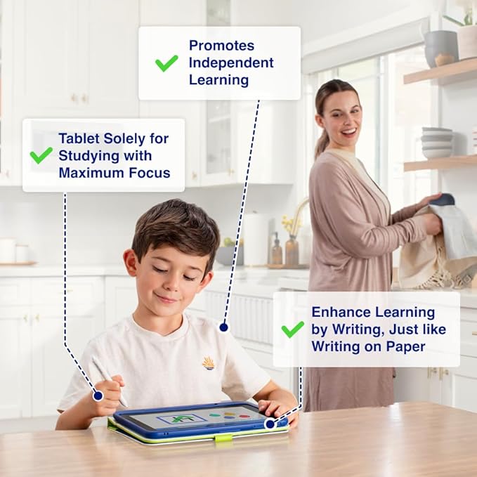 Dedicated Learning Tablet | Personalized Independent Study, Access All K–5 Lessons Math & ELA | No Browser, Games or Ads | 10.1” Display, Pen & Cover(Pink) | Subscription Required