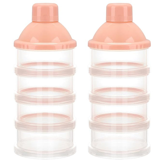 Accmor Formula Dispenser On The Go, 4 Compartments Stackable Formula Container for Travel, Baby Milk Powder Kids Snack Container, BPA Free 