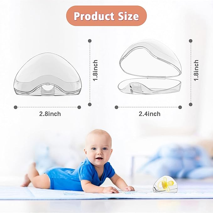 Smlpuame Pacifier Case,4 Pack BPA Free Pacifier Holder Case,Transparent Container Box for Baby Binky(Not Included),Essential Pacifier Accessories,Alway Keep Paci Clean,Easy to Clean(Transparent)