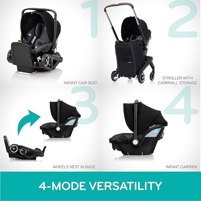 Evenflo Shyft DualRide Infant Car Seat and Stroller Combo w/Carryall Storage (Durham Green)