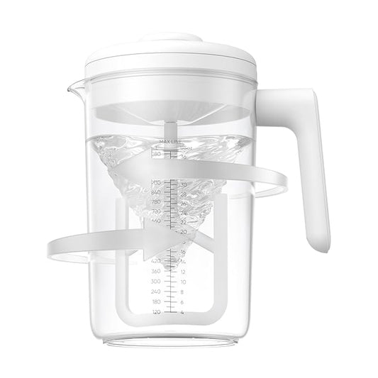 Electric Formula Pitcher, 36 oz Baby Formula Mixing Pitcher, Automatic Baby Formula Mixer, Bidirectional Stirring Breastmilk Pitcher, Locking Lid Smooth Formula Maker Milk Storage for Fridge(White)