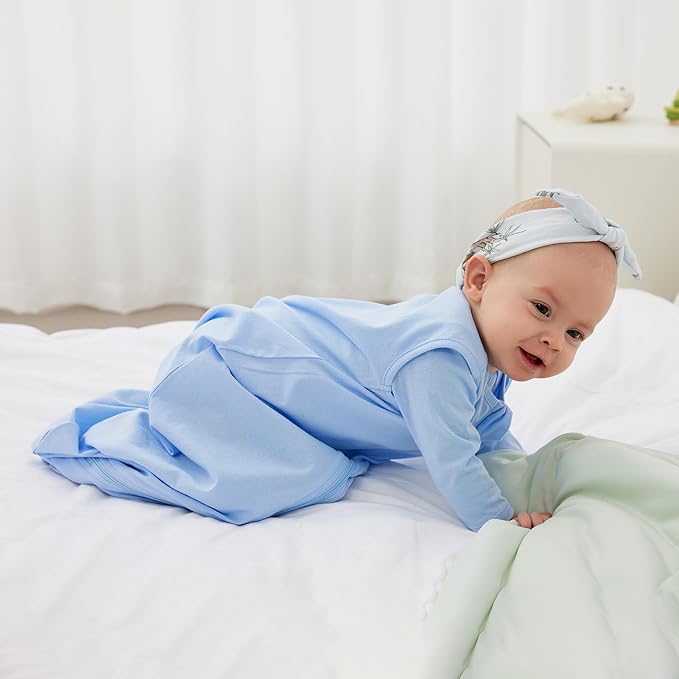 Duomiaomiao 3 Pack Baby Sleep Sack 100% Organic Cotton Lightweight Breathable Comfy Toddler Sleeping Sack (0.5tog Dinosaurs, Medium)