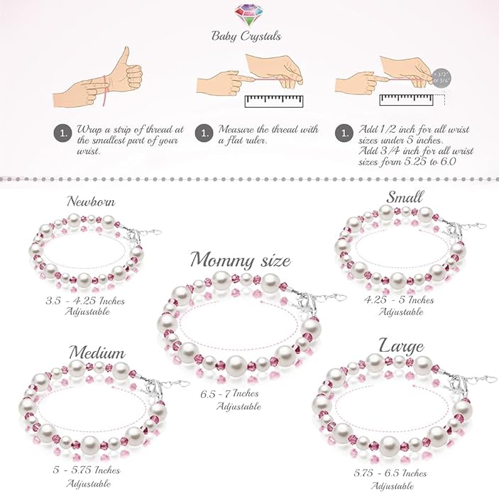 Sterling Silver Initial Charm Personalized Birthstone Bracelets for Girls, Baby Girl, Birthday Gifts for, Newborn, infant, Toddler, Teen, Pearl Bracelet, Birthstone Jewelry Crystals