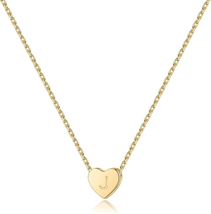 M MOOHAM Heart Initial Necklace Gifts for Girls Women - S925 Sterling Silver Tiny Letter Necklace Birthday Gift for Kids Teen Girl Jewelry
