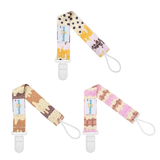 Babygoal Pacifier Clips, 6 Pack Binky Paci Holder and Leash for Boys and Girls Fits for Most Pacifier, Binkie Styles & Baby Teethers & Toys and Gift 6PB23
