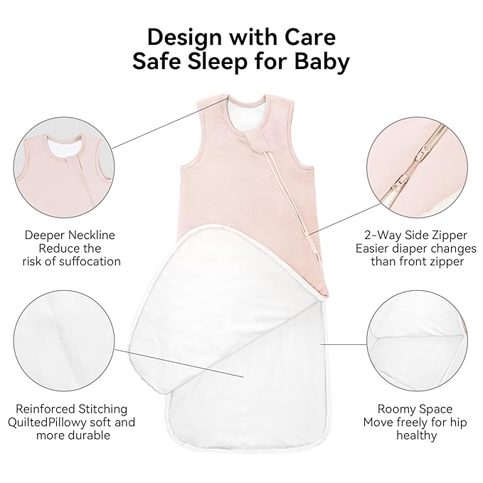 Rayon Made from Bamboo Sleep Sack 12-18 Months 2.5 Tog Winter Warm Ultra Soft Baby Wearable Blanket Toddler Sleep Sack for Babies Unisex Girl Boy 2-Way Zipper Quilted Thick Baby Sleeping Bag