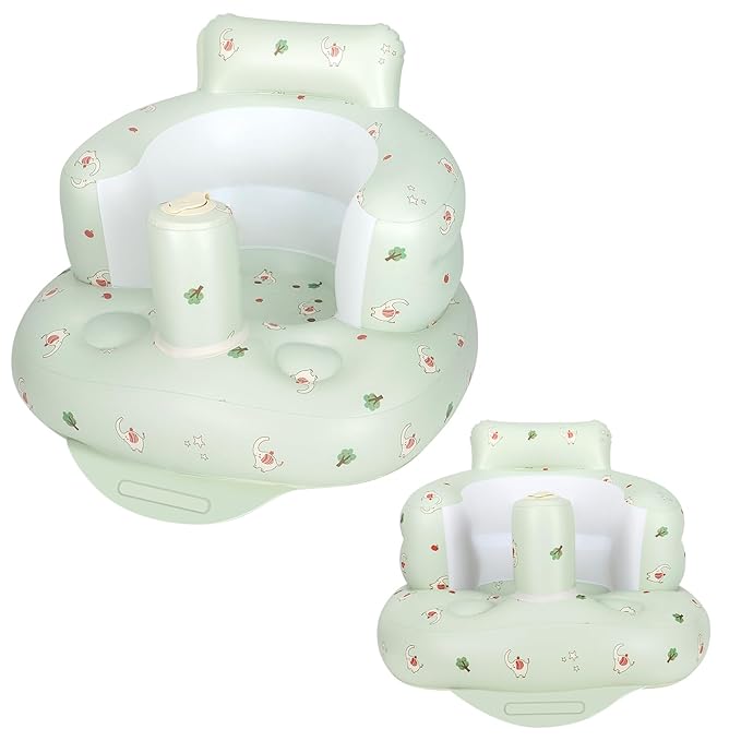 Inflatable Baby Seat, Inflatable Baby Chair for Babies 3 Months and Up, Summer Blow Up Chair with Built in Air Pump, Infant Floor Seats for Learning to Sit, Palying, Camping, Elephant
