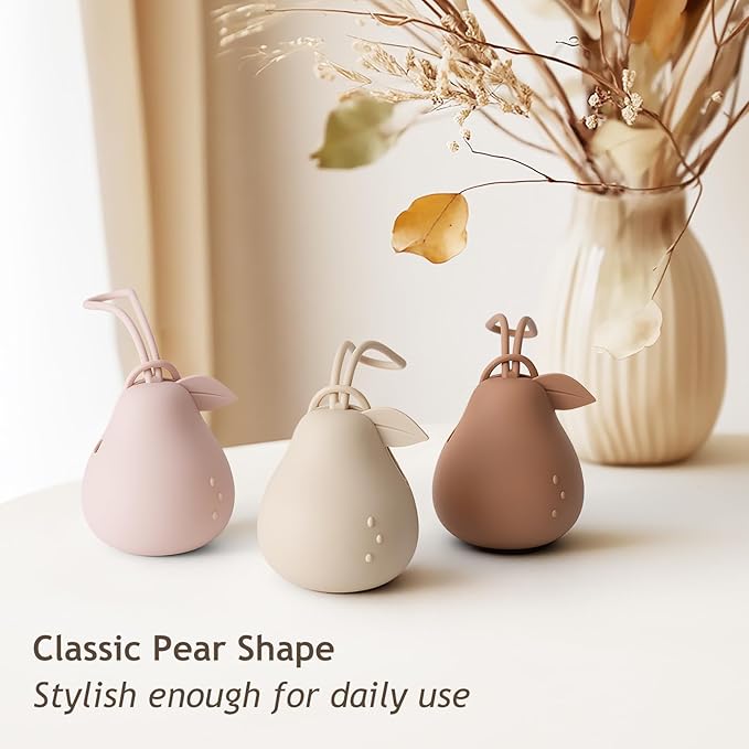 Andy Bear Baby Pacifier Storage Case Paci Holder Case Pear Shape 3 Pack-Ivory Sage Blush