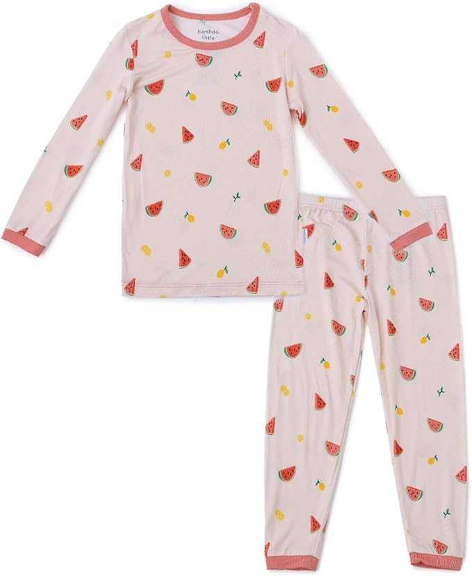 Toddler Pajamas – 95% Bamboo Viscose, 5% Spandex – Soft, Breathable Long-Sleeve Pajama Set for Kids, Sleepwear, Imported