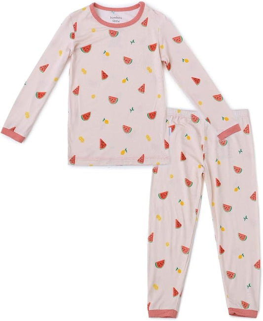 Toddler Pajamas – 95% Bamboo Viscose, 5% Spandex – Soft, Breathable Long-Sleeve Pajama Set for Kids, Sleepwear, Imported