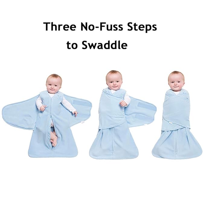 HALO 100% Cotton Sleepsack Swaddle, 3-Way Adjustable Wearable Blanket, TOG 1.5, Navy Hedgehog, Small, 3-6 Months