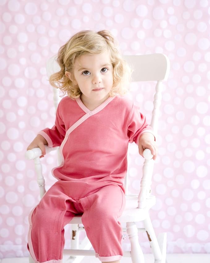 Babysoy Newborn Baby Unisex Kimono Side Snap Long Sleeve Onepiece Romper Coverall