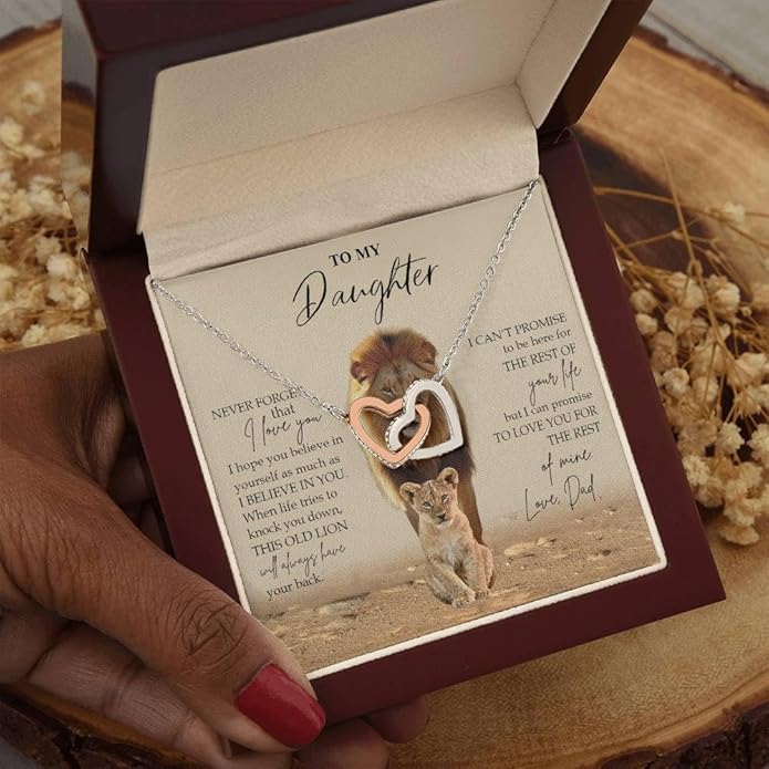 To My Daughter Gift Necklace From Dad or Mom - Badass Daughter Jewelry With Heartfelt Message & Elegant Box