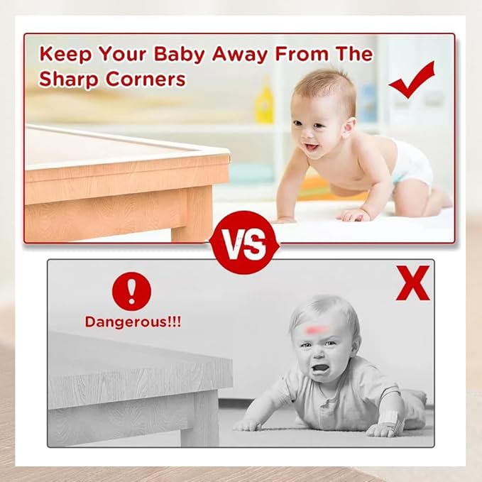 Baby Proofing Edge Protector for Kid Clear Edge Protector Strip Safety Corner Guards Child Proof Corner Bumper for Furniture 2" x 9.84' (thk: 2mm)