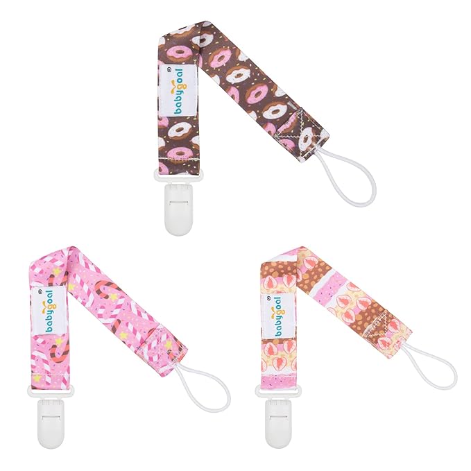 Babygoal Pacifier Clips, 6 Pack Binky Paci Holder and Leash for Boys and Girls Fits for Most Pacifier, Binkie Styles & Baby Teethers & Toys and Gift 6PB23