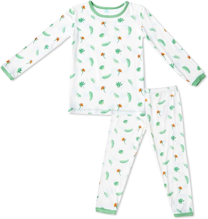 Toddler Pajamas – 95% Bamboo Viscose, 5% Spandex – Soft, Breathable Long-Sleeve Pajama Set for Kids, Sleepwear, Imported