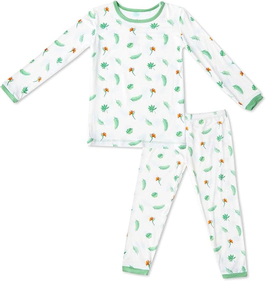 Toddler Pajamas – 95% Bamboo Viscose, 5% Spandex – Soft, Breathable Long-Sleeve Pajama Set for Kids, Sleepwear, Imported
